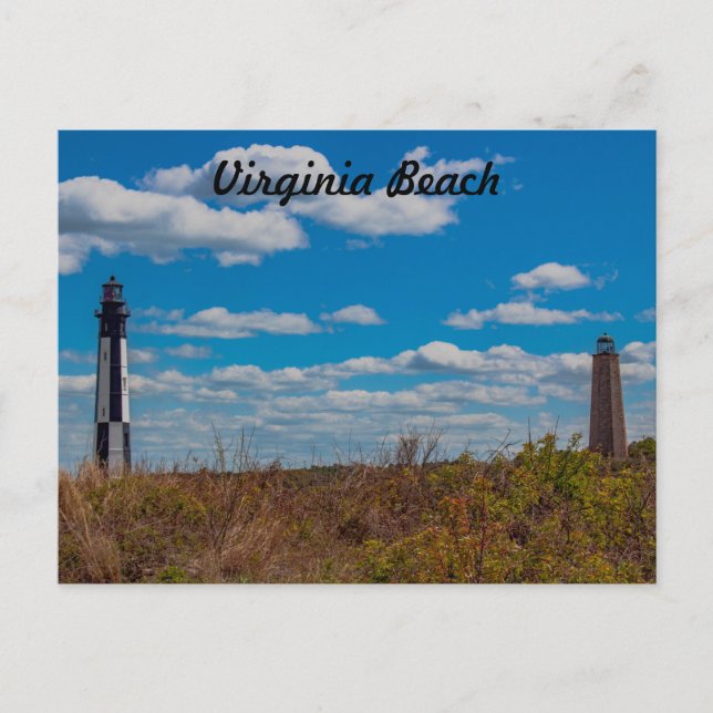 Cape Henry Lighthouses - Virginia Beach Postcard (Front)