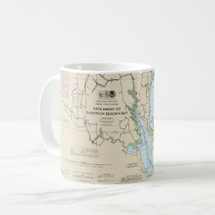 Cape Henry to Currituck Beach Light Nautical Chart Coffee Mug