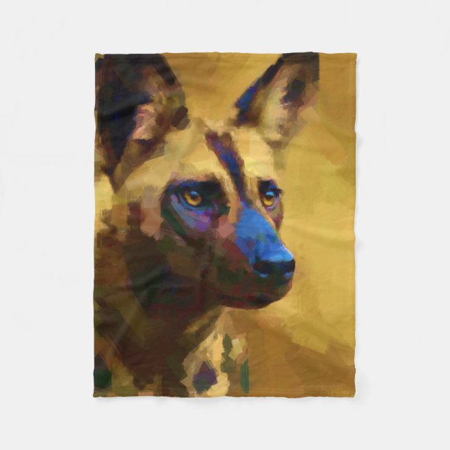 Cape Hunting Dog Fleece Blanket (Front)