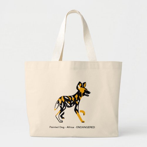 Cape hunting dog _Painted dog _Animal lover _ Large Tote Bag