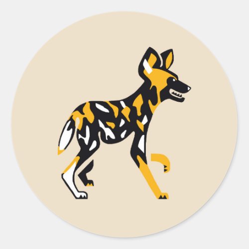 Cape hunting dog _Painted dog _Nature _ Wildlife _ Classic Round Sticker