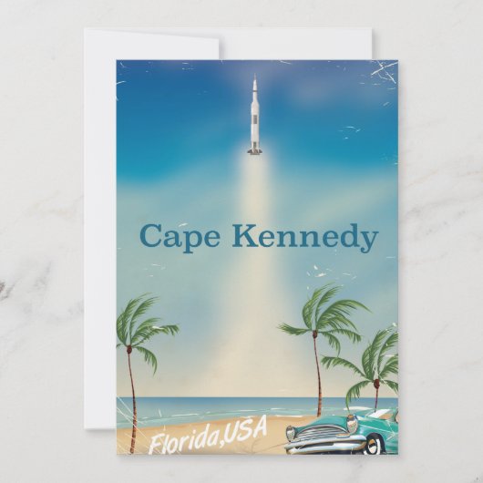 Cape Kennedy vintage Saturn five rocket poster (Front)