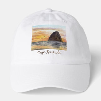 Cape Kiwanda Oregon Coast Sunset Watercolor Scene Hat