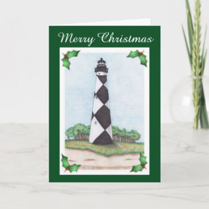 Cape Lookout Lighthouse Christmas Card