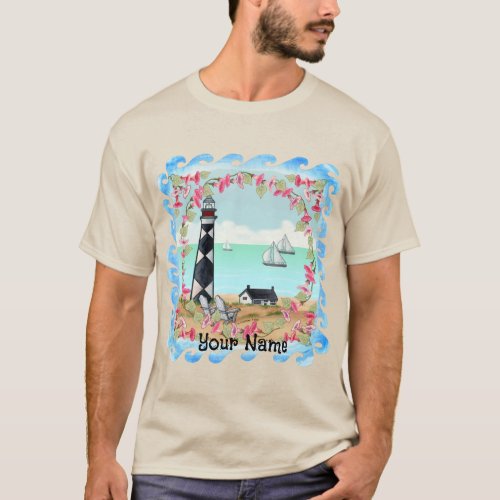 Cape Lookout Lighthouse custom name t_shirt