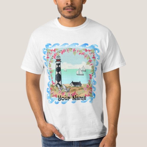 Cape Lookout Lighthouse custom name t_shirt