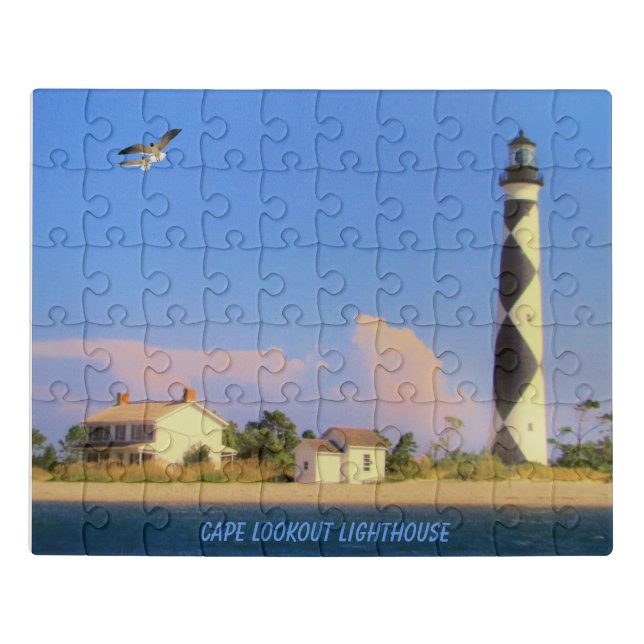 CAPE LOOKOUT LIGHTHOUSE JIGSAW PUZZLE (Puzzle Horizontal)