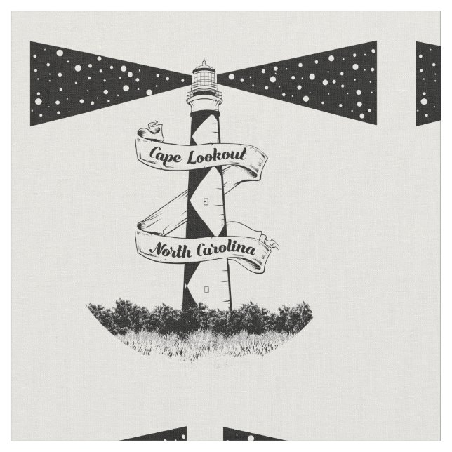 Cape Lookout Lighthouse North Carolina Fabric (Close Up)