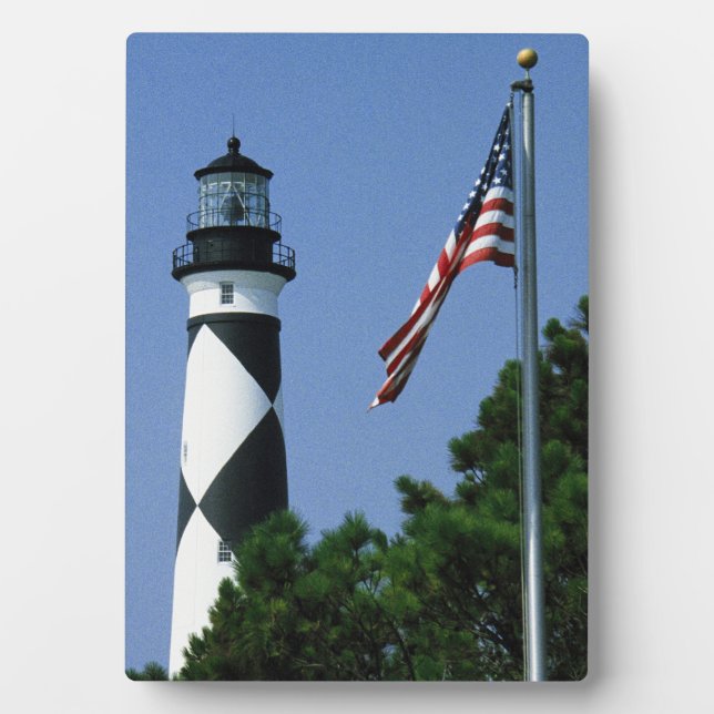 Cape Lookout Lighthouse w/ Old Glory Plaque (Front)