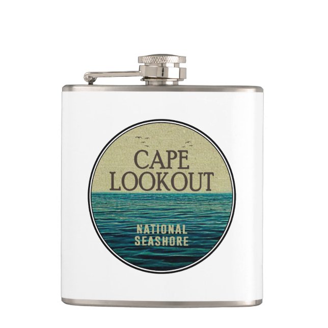 Cape Lookout National Seashore Ocean Birds Flask (Front)