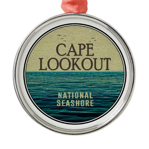 Cape Lookout National Seashore Ocean Birds Metal Ornament