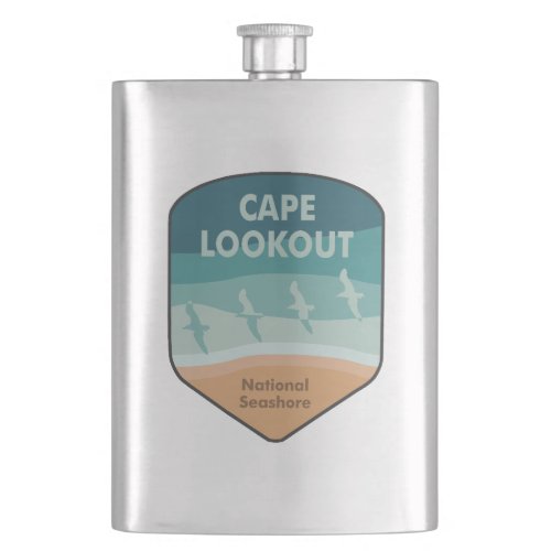 Cape Lookout National Seashore Seagulls Flask
