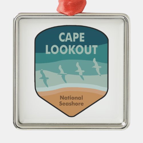 Cape Lookout National Seashore Seagulls Metal Ornament
