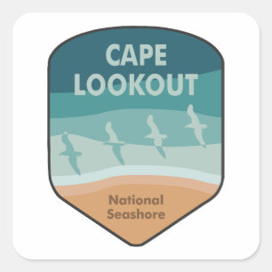 Cape Lookout National Seashore Seagulls Square Sticker