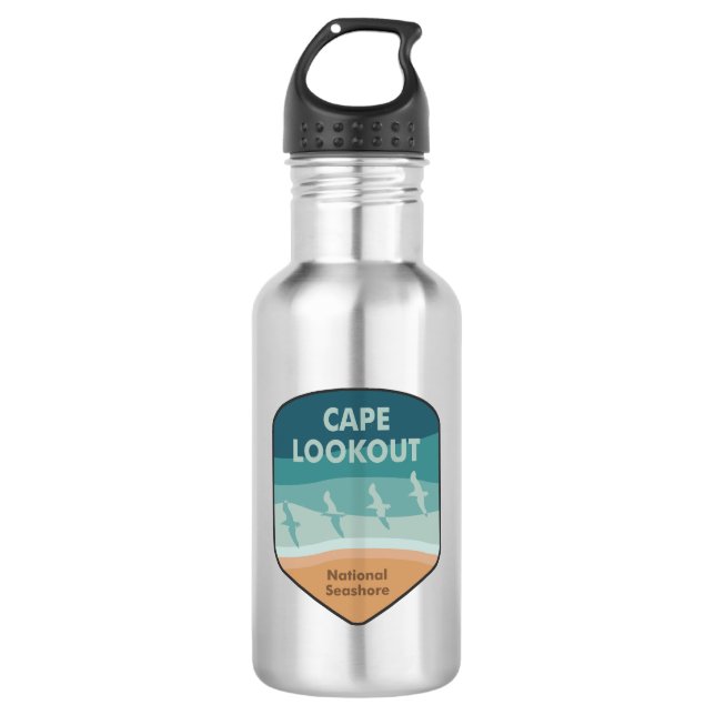 Cape Lookout National Seashore Seagulls Stainless Steel Water Bottle (Front)