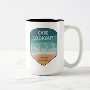 Cape Lookout National Seashore Seagulls Two-Tone Coffee Mug