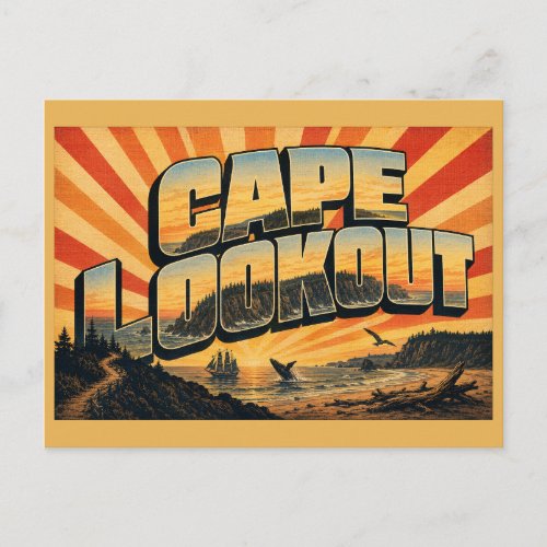 Cape Lookout Oregon Headland Old-Growth Forest Art Postcard