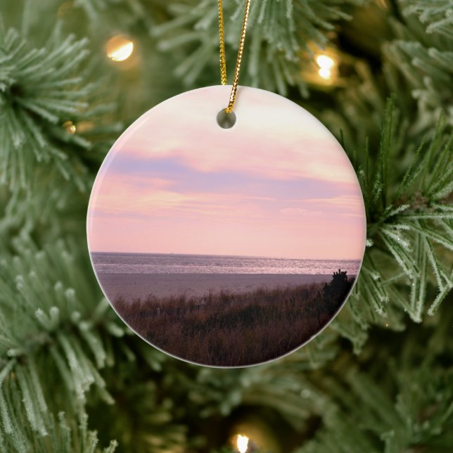 Cape May Beach Ceramic Ornament (Tree)