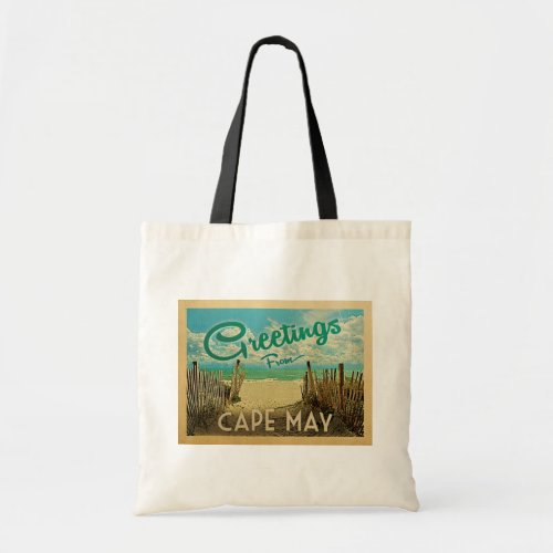 Cape May Beach Vintage Travel Tote Bag