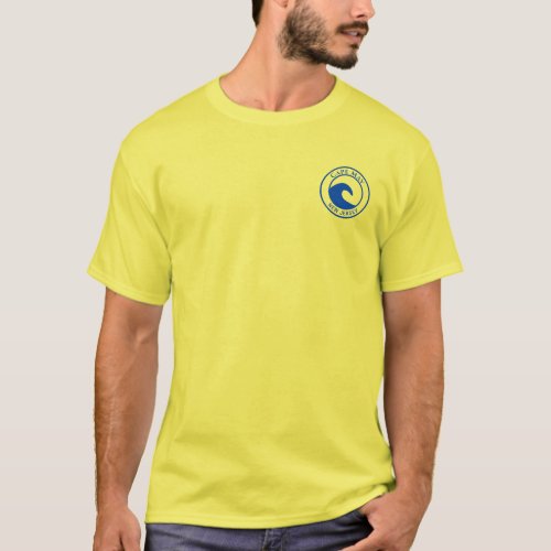 Cape May Blue Ocean Wave Circle Design T_Shirt