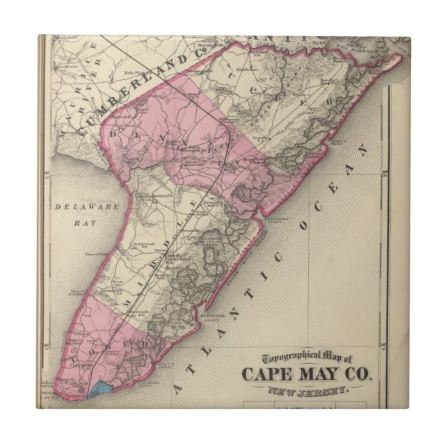 Cape May County, NJ Ceramic Tile (Front)