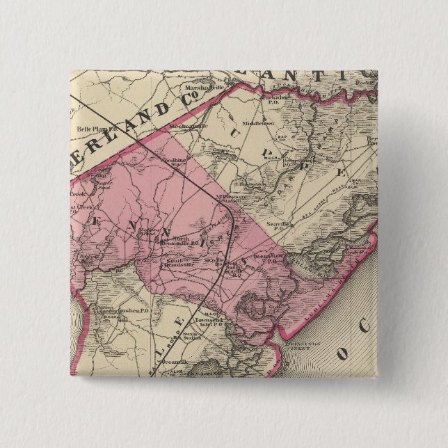 Cape May County, NJ Pinback Button (Front)
