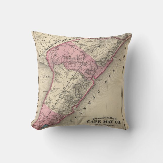 Cape May County, NJ Throw Pillow (Front)
