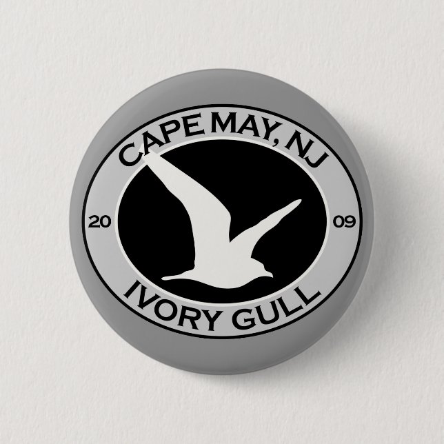 Cape May Ivory Gull Pinback Button (Front)