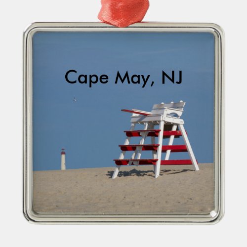 Cape May lifeguard chair Metal Ornament