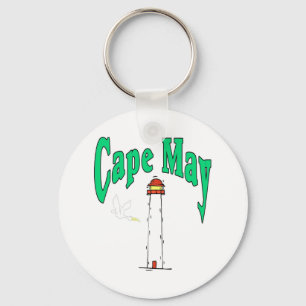 Cape May Lighthouse Cartoon Keychain