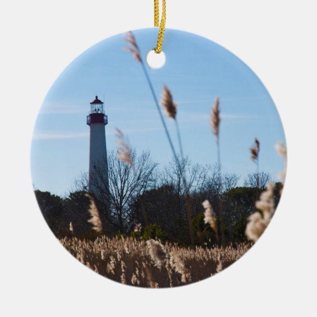 Cape May lighthouse Ceramic Ornament (Front)