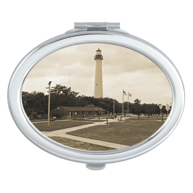 Cape May Lighthouse Compact Mirror (Front)