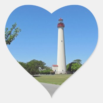 Cape May Lighthouse Heart Sticker by JTHoward at Zazzle