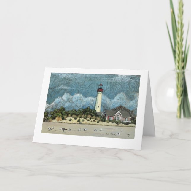 Cape May Lighthouse Painting, New Jersey Card (Front)