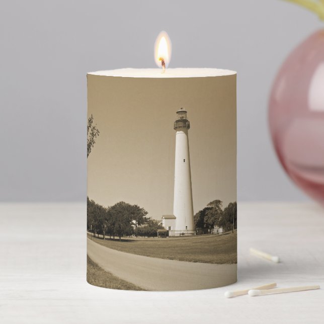 Cape May Lighthouse Pillar Candle (In Situ)