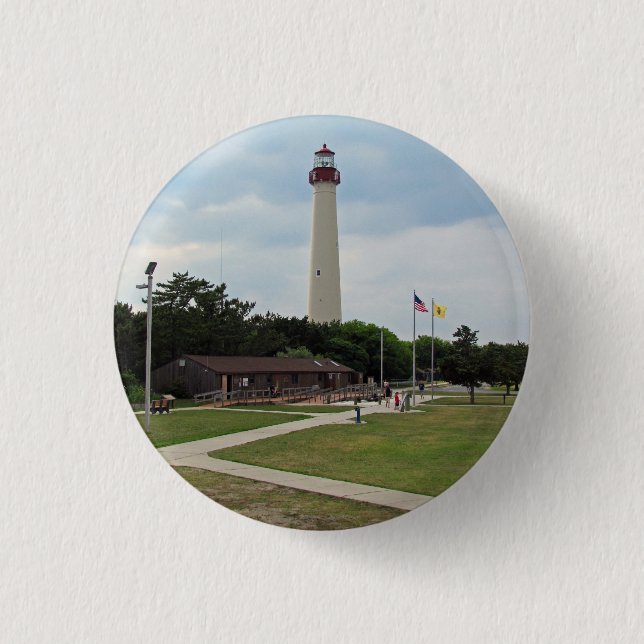 Cape May Lighthouse Pinback Button (Front)