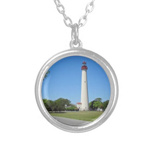 Cape May Lighthouse Silver Plated Necklace