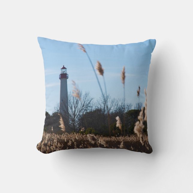 Cape May lighthouse Throw Pillow (Front)
