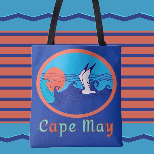 Cape May New Jersey Bold Ocean Waves Tote Bag (Creator Uploaded)