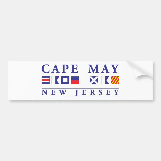 Cape May New Jersey Bumper Sticker (Front)