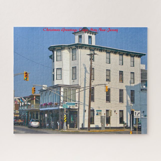 Cape May New Jersey. Christmas Greetings Jigsaw Puzzle (Horizontal)