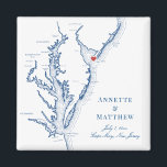 Cape May New Jersey Destination Wedding Favor Magnet<br><div class="desc">Quick and Easy ordering! These Cape May, New Jersey map magnets make great New Jersey beach wedding favors to include in your Cape May destination wedding welcome bags. Move the heart by clicking "Edit Using design tool" under "Personalize". Featuring a map of Chesapeake Bay with Artwork by Coastal Map Designs...</div>
