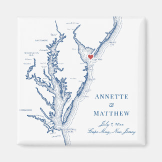 Cape May New Jersey Destination Wedding Favor Magnet