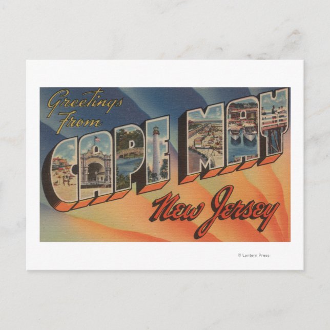 Cape May, New Jersey - Large Letter Scenes Postcard (Front)