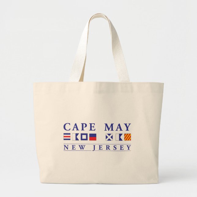 Cape May New Jersey Large Tote Bag (Front)
