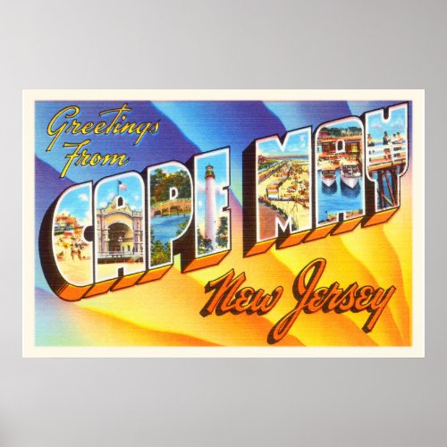 Cape May New Jersey NJ Vintage Travel Postcard_ Poster