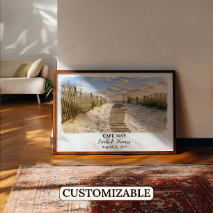 Cape May New Jersey Poster, Watercolor, Custom Poster
