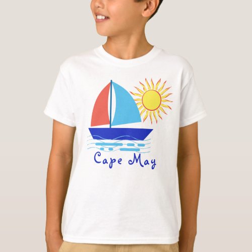 Cape May New Jersey Sailboat and Sunshine Vacation T_Shirt