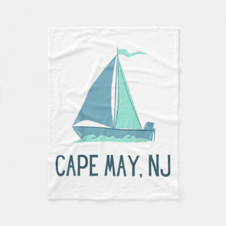 Cape May New Jersey Sailing Sailboat Beach Fleece Blanket
