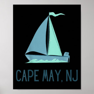 Cape May New Jersey Sailing Sailboat Beach Poster